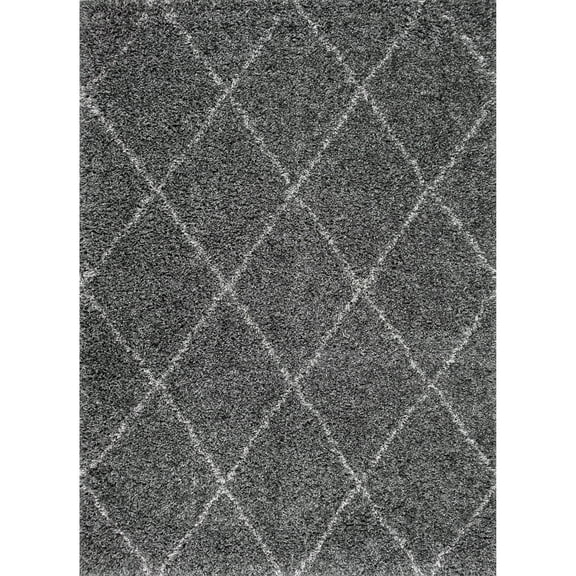 nuLOOM Trellis Cozy Soft & Plush Shag Area Rug, 7' 10" x 10', Gray