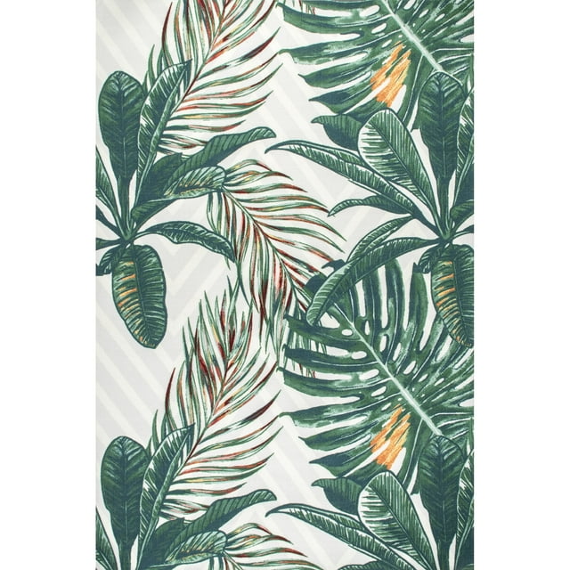 nuLOOM Tropical Leaves Indoor/Outdoor Area Rug, 6' x 9', Multi