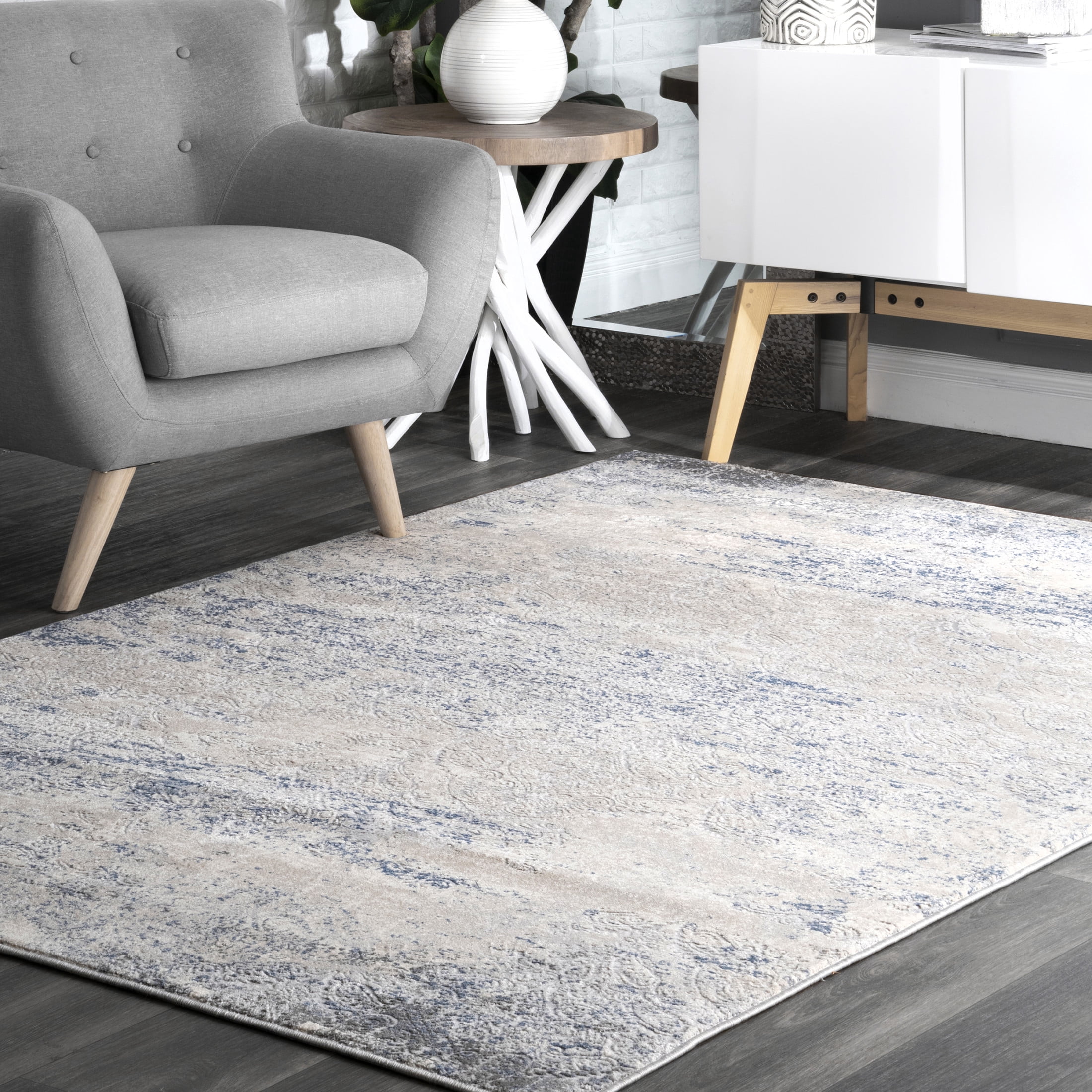 nuLOOM Twilight Tribal Distressed Area Rug, 6' 7" x 9', Twilight Silver