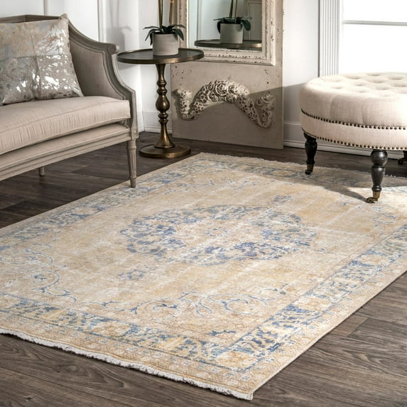 nuLOOM Valerie Vintage Area Rug, 4' 3" x 6' 6", Beige