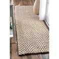 thumbnail image 1 of nuLOOM Vania Chevron Jute Area Rug, 2' 6" x 6', Runner, Vania Off-white, 1 of 7