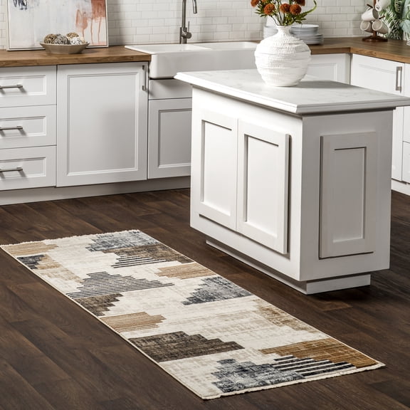 nuLOOM Vanita Transitional Southwestern Fringe Area Rug, 2' 6" x 10', Runner, Navy