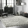 thumbnail image 1 of nuLOOM Vasiliki Moroccan Shag Tasseled Area Rug, 4' x 4', Square, Vasiliki Off-white, 1 of 10