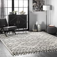 thumbnail image 1 of nuLOOM Vasiliki Moroccan Shag Tasseled Area Rug, 6' x 6', Square, Vasiliki Off-white, 1 of 10