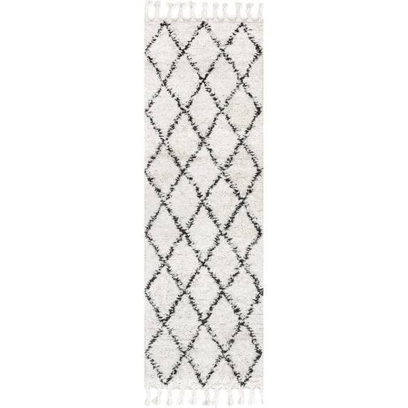 nuLOOM Venice Moroccan Shag Runner Rug, 2' 8" x 8', Natural