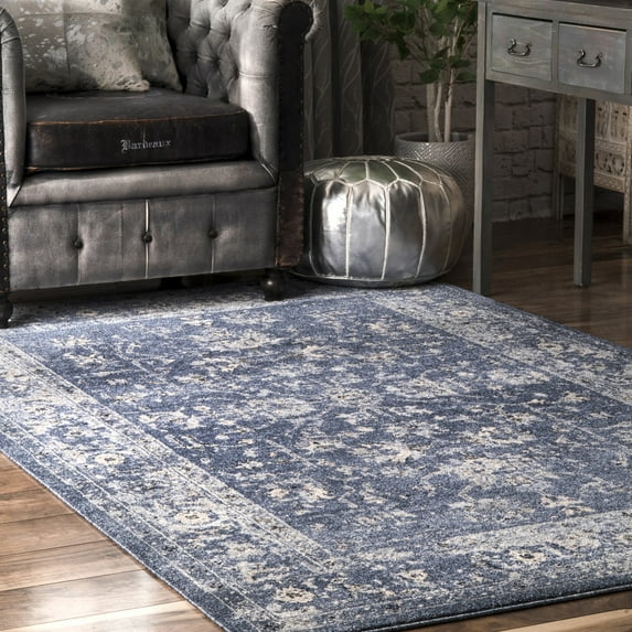 nuLOOM Vintage Florid Emma Area Rug, 6' 7" x 9', Florid Emma Blue