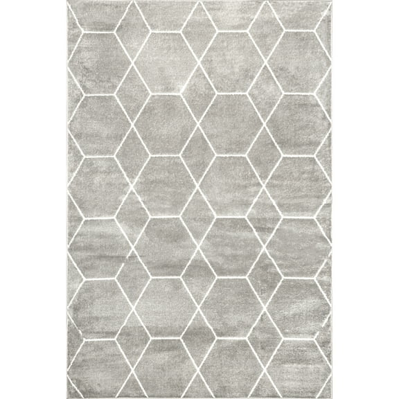 nuLOOM Veronica Geometric Honeycomb Area Rug, 4' 3" x 6', Grey