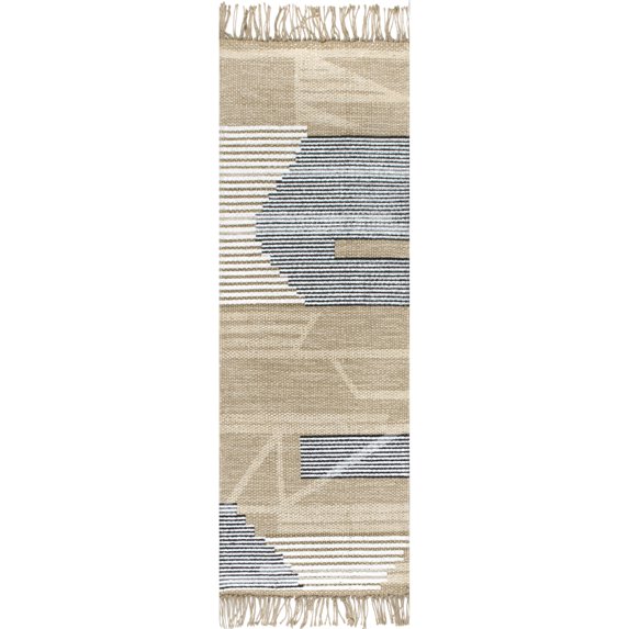 nuLOOM Vida Hand Woven Abstract Jute Tassel Runner Rug, 2' x 6', Beige