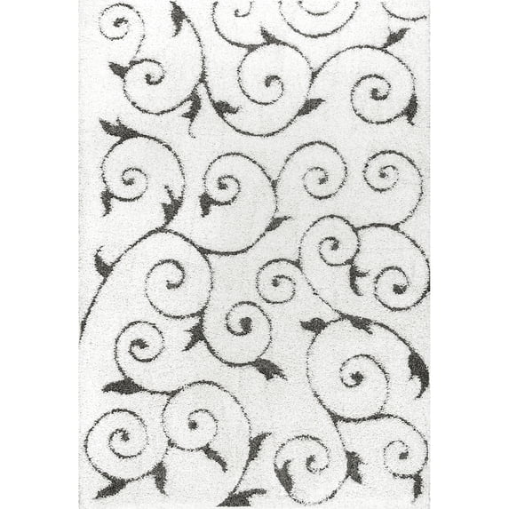 nuLOOM Vine Swirls Maisha Shag Area Rug, 4' x 6', Beige