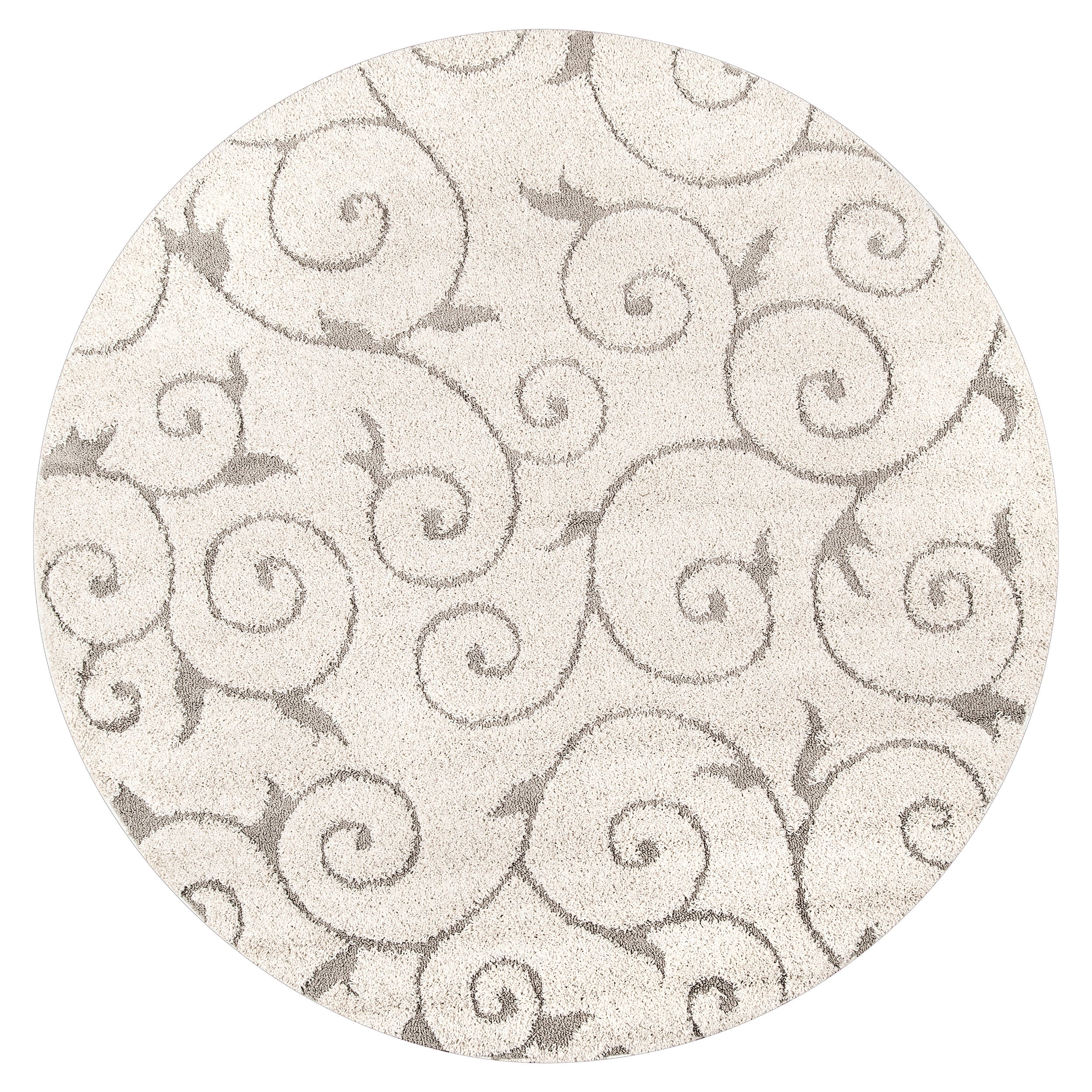 nuLOOM Vine Swirls Maisha Shag Area Rug, 7' 10", Cream