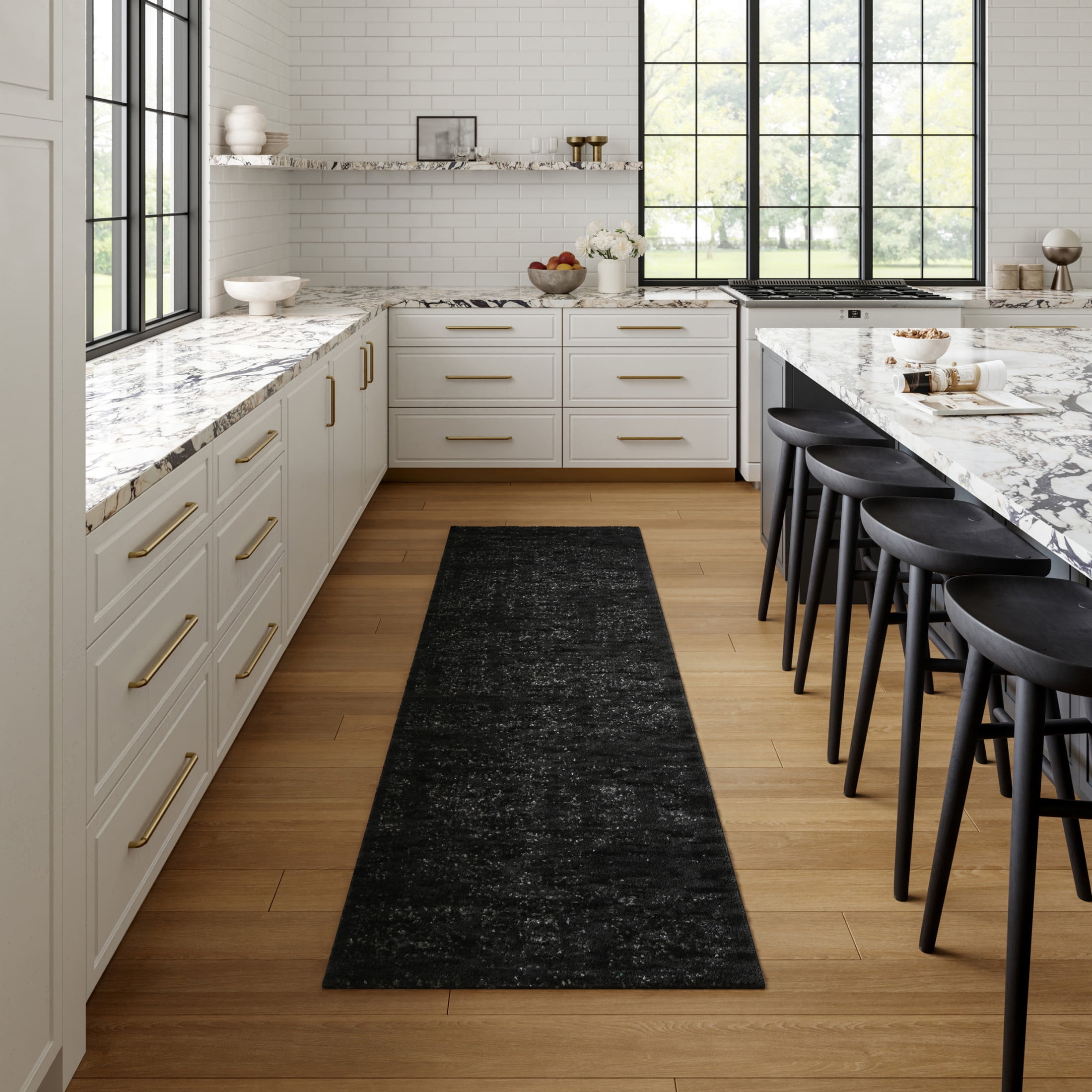 nuLOOM Arlena Vintage Traditional Area Rug, 2' 6" x 6', Runner, Arlena Black