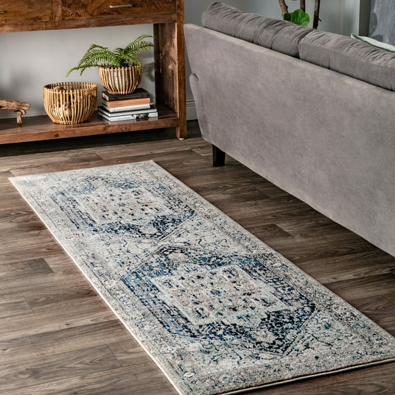 nuLOOM Vintage Harriet Medallion Fringe Area Rug, 2' 6" x 8', Rust