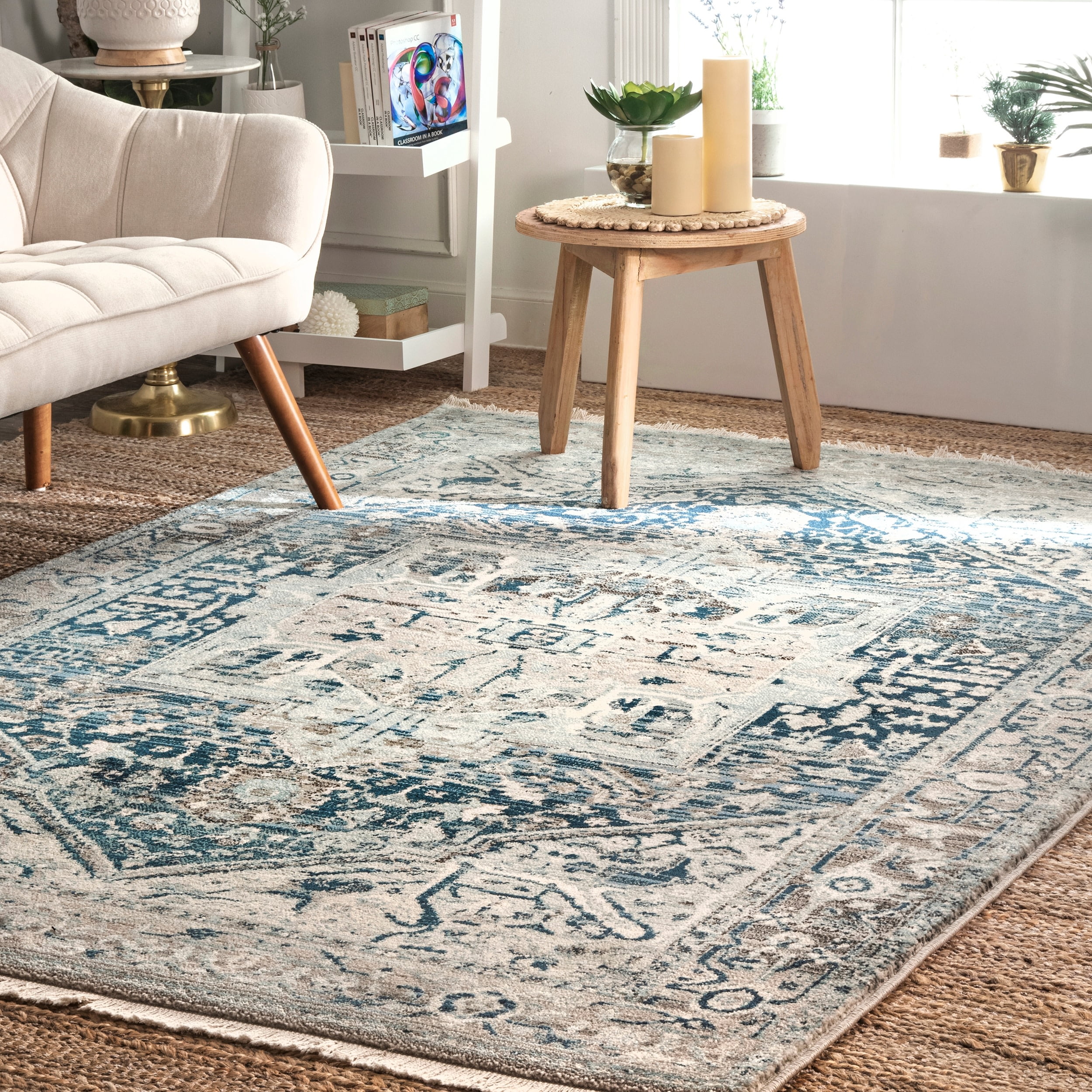 nuLOOM Vintage Harriet Medallion Fringe Area Rug, 8' x 10', Rust ...