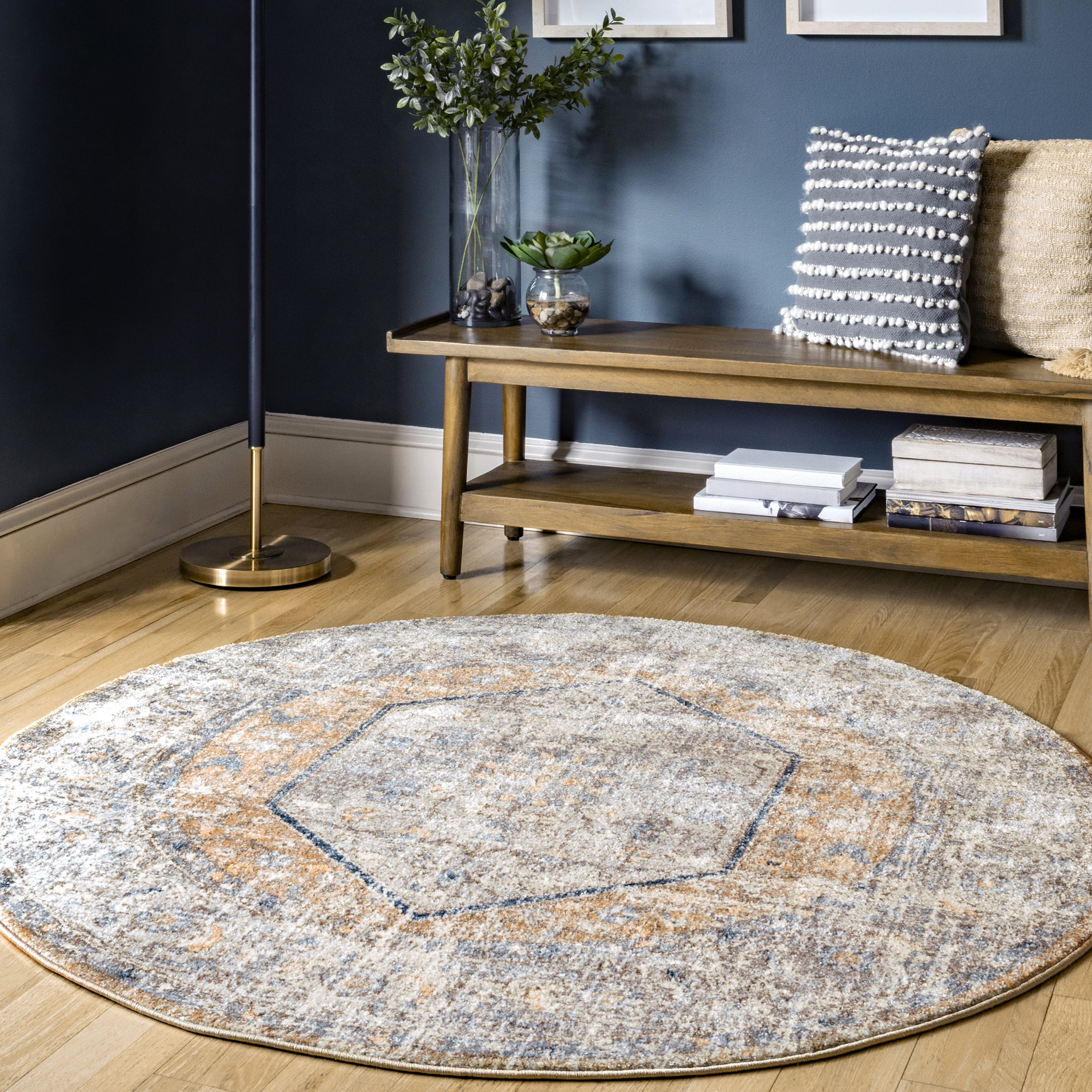 nuLOOM Vintage Jacquie Floral Area Rug, 5', Peach