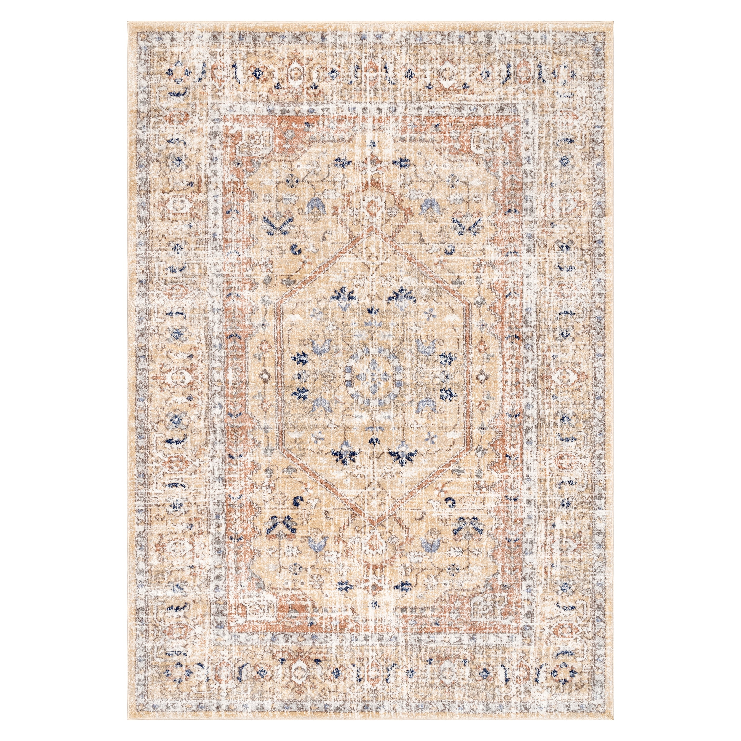nuLOOM Vintage Jacquie Floral Area Rug, 5' x 7' 5", Gold