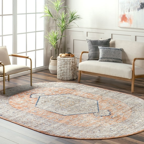 nuLOOM Vintage Jacquie Floral Area Rug, 8' x 10', Peach