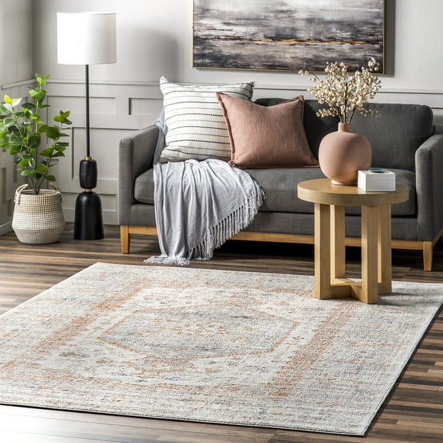 nuLOOM Vintage Jacquie Floral Area Rug, 9' x 12', Silver