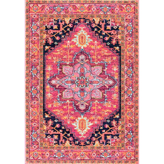 nuLOOM Vintage Medallion Indoor Area Rug, Pink, 2' x 3', Beautiful Touch