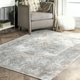 thumbnail image 1 of nuLOOM Jodee Vintage Medallion Area Rug, 5' x 8', Jodee Silver, 1 of 5