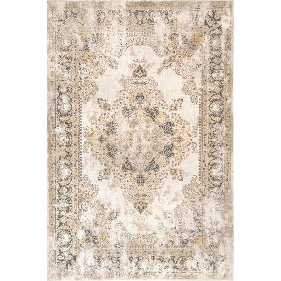 Vintage Medallion Jodee Gold 6' 7" x 9' Area Rug