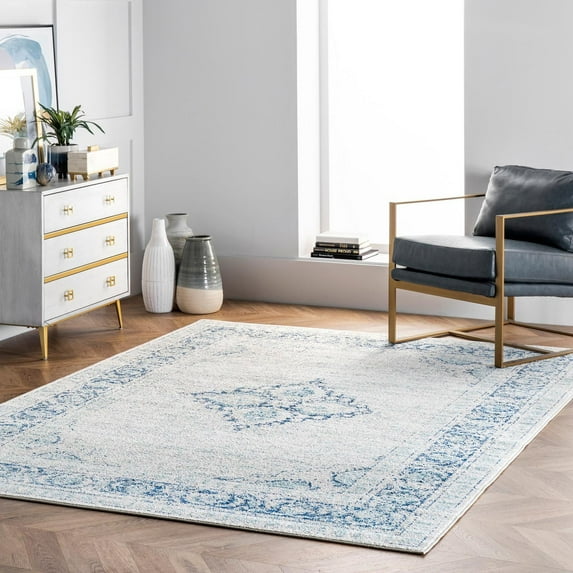 nuLOOM Vintage Pauley Accent Rug, 3' x 5', Light Blue