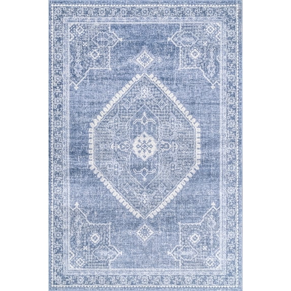 nuLOOM Vintage Persian Distressed Isla Area Rug, 6' 7" x 9', Blue