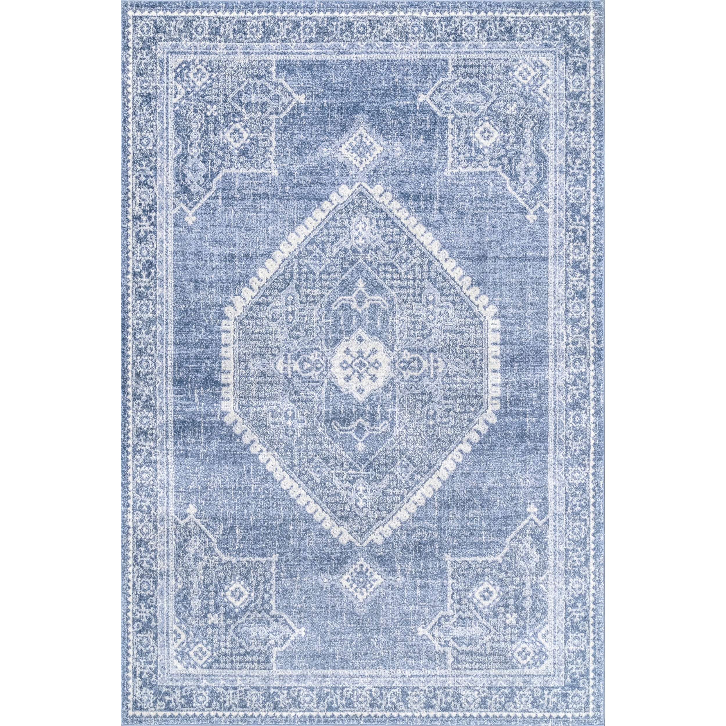nuLOOM Vintage Persian Distressed Isla Area Rug, 8' x 10', Blue