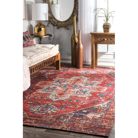 nuLOOM Vintage Siler Medallion Printed Rug Area Rug or Runner
