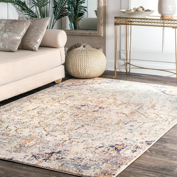 nuLOOM Vintage Tribal Floral Print Contemporary Area Rugs, Multi-color