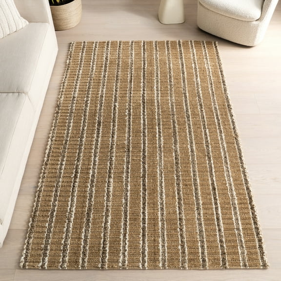 nuLOOM Violeta Striped Jute Area Rug, 5' x 8', Natural