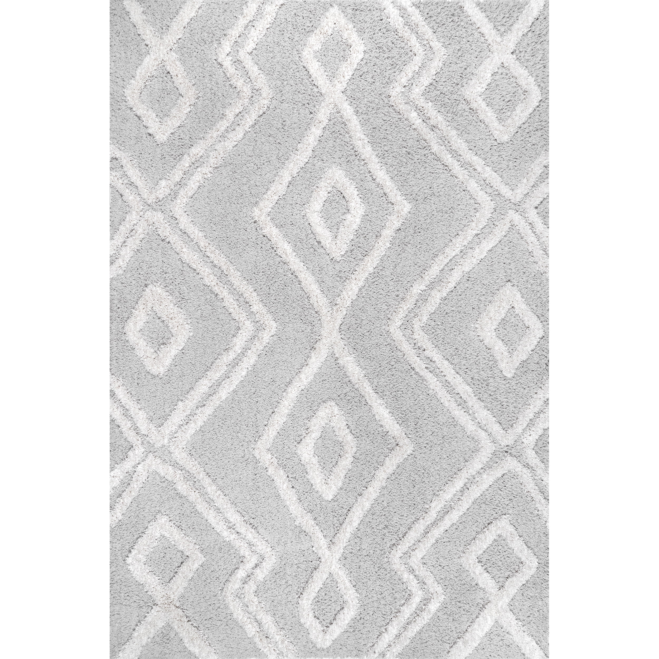 nuLOOM Vivianne High Low Moroccan Diamond Soft Shaggy Area Rug, 4' x 6