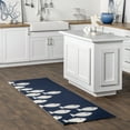 thumbnail image 1 of nuLOOM Vivienne Hand Hooked Indoor/Outdoor Area Rug, 2' 6" x 6', Runner, Vivienne Navy, 1 of 6