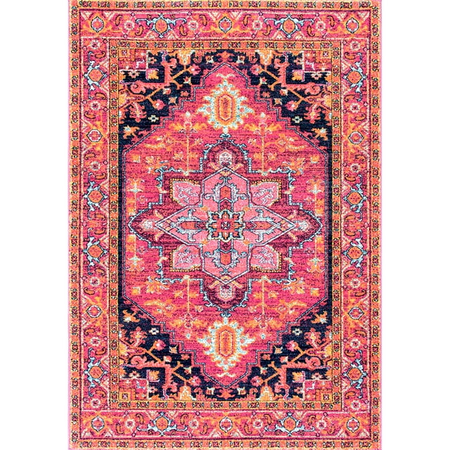 nuLOOM Vonda Fancy Persian Area Rug, 9' 10" x 14', Pink