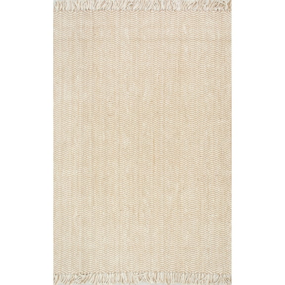 nuLOOM Wavy Chevron Jute Accent Rug, 3' x 5', Natural