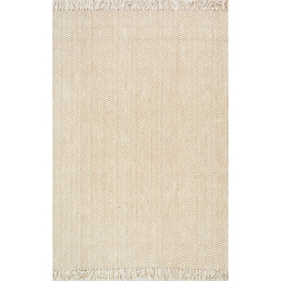 nuLOOM Wavy Chevron Jute Area Rug, 4' x 6', Natural