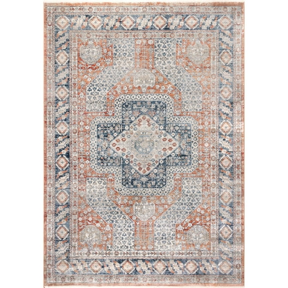 nuLOOM Westlyn Faded Medallion Area Rug, 4' x 6', Rust