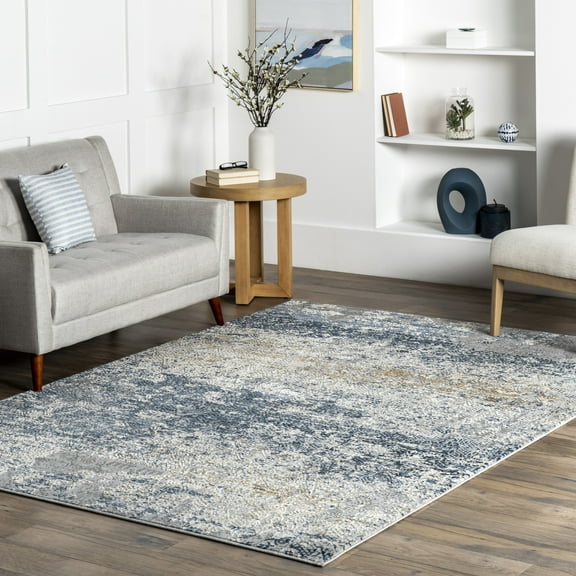 nuLOOM Wilde Abstract Distressed Area Rug, 12' x 15', Wilde Blue