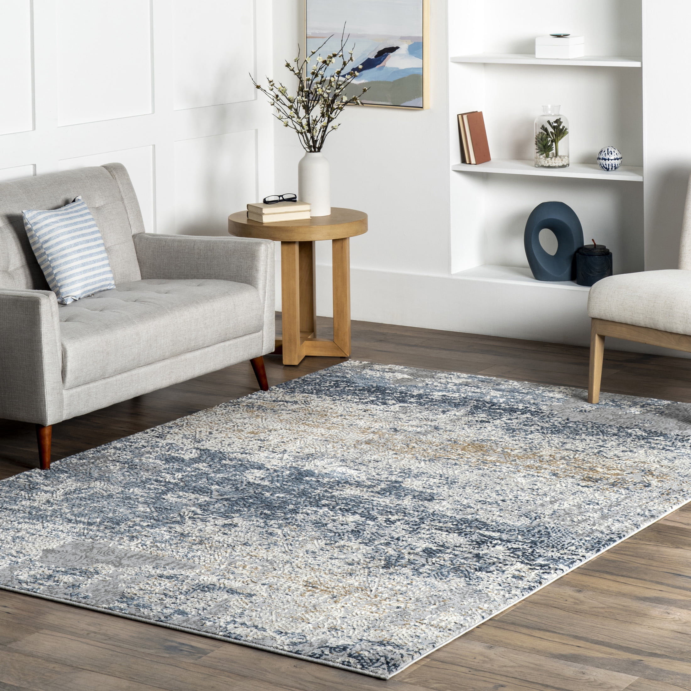 nuLOOM Wilde Abstract Distressed Area Rug, 5' x 8', Wilde Blue