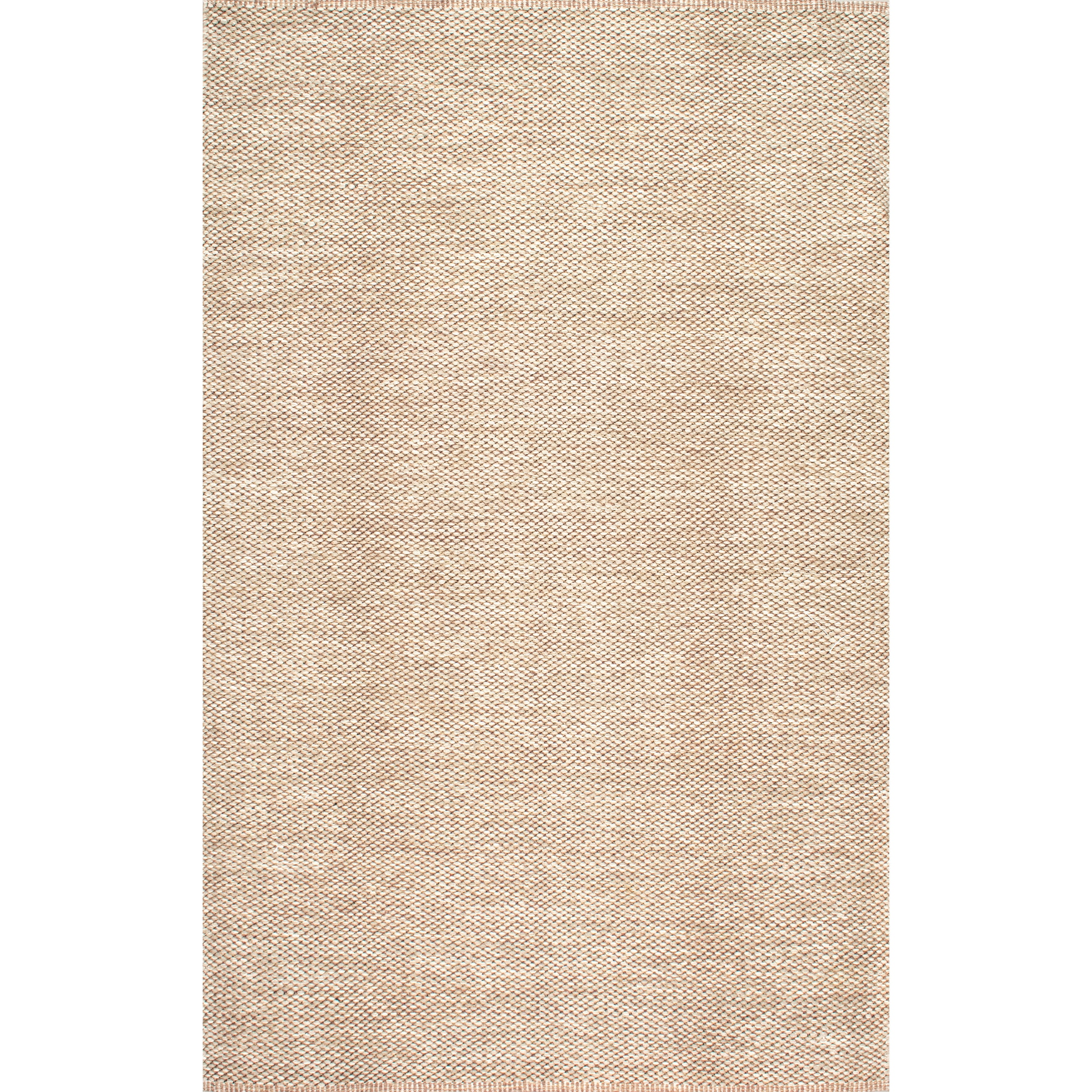 Beige 6' x 9' Handmade Cotton Flat Woven Area Rug
