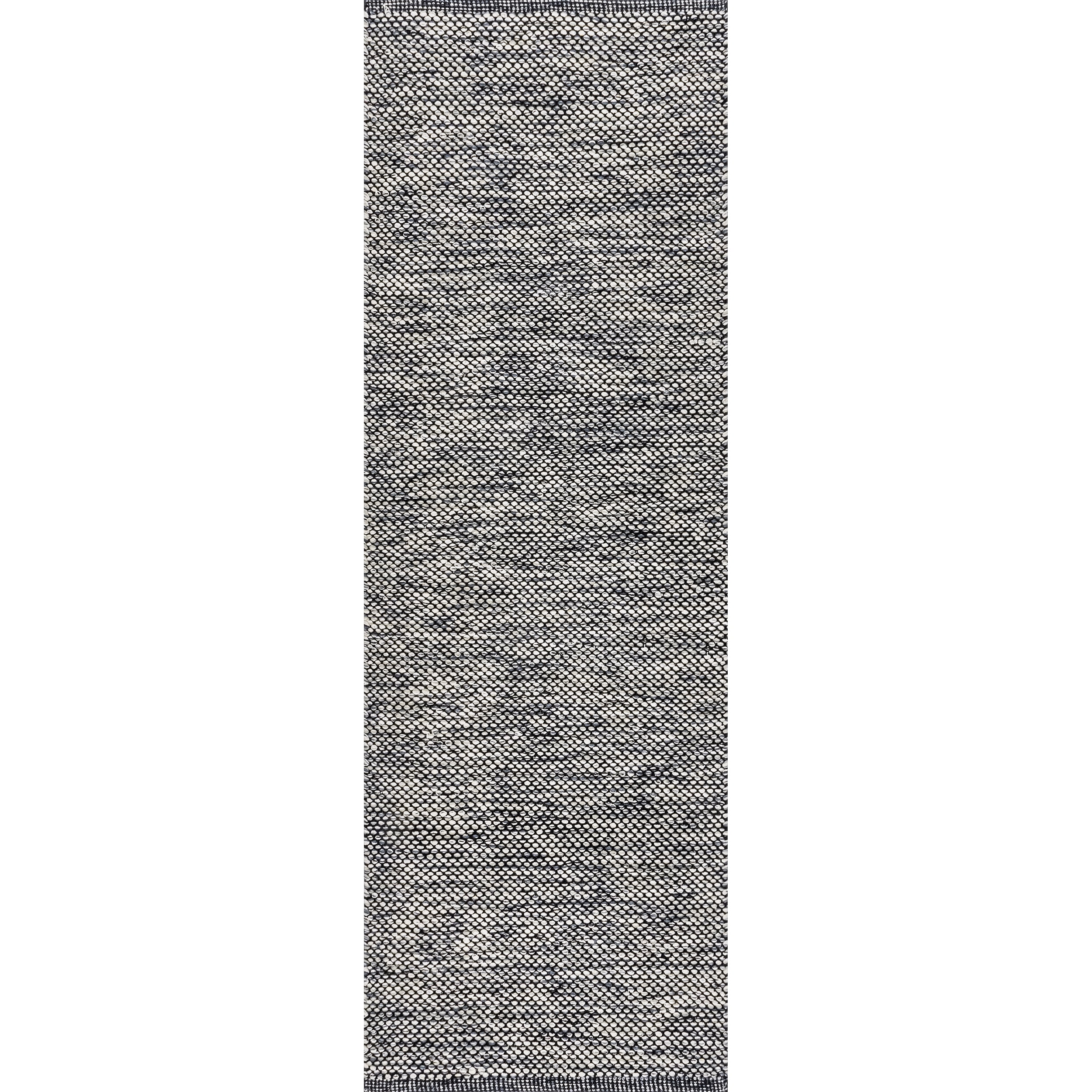 Handmade Reversible Gray Cotton 2'6" x 6' Runner Rug