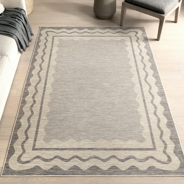 nuLOOM Wrenlee Geometric Indoor/Outdoor Area Rug, 5' 3" x 7' 7", Light Grey