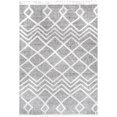 thumbnail image 1 of nuLOOM Wylde High Low Soft Shaggy Diamond Moroccan Tassel Area Rug, 6' 7" x 9', Grey, 1 of 2