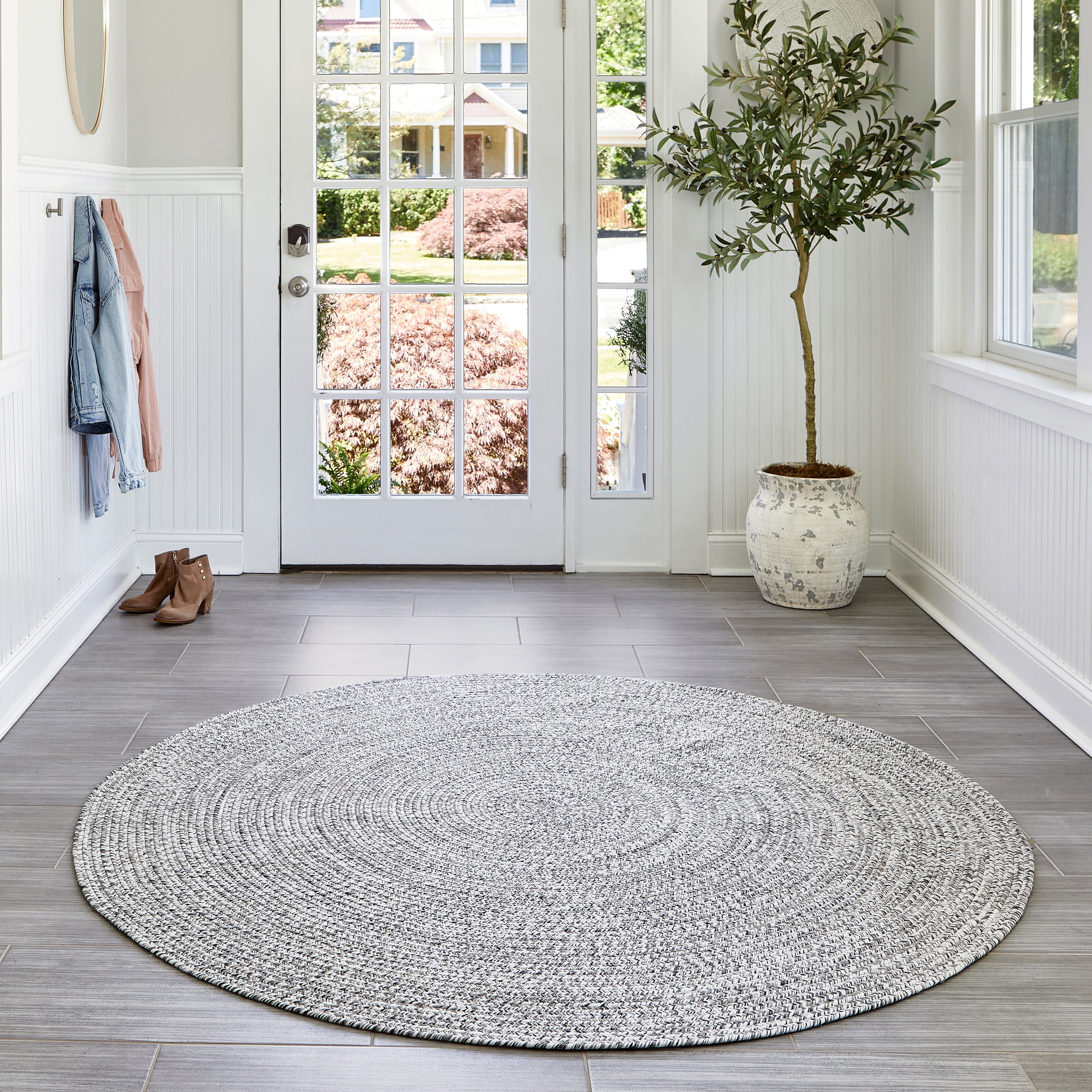 nuLOOM Wynn Braided Indoor/Outdoor Area Rug, 10', Salt And Pepper