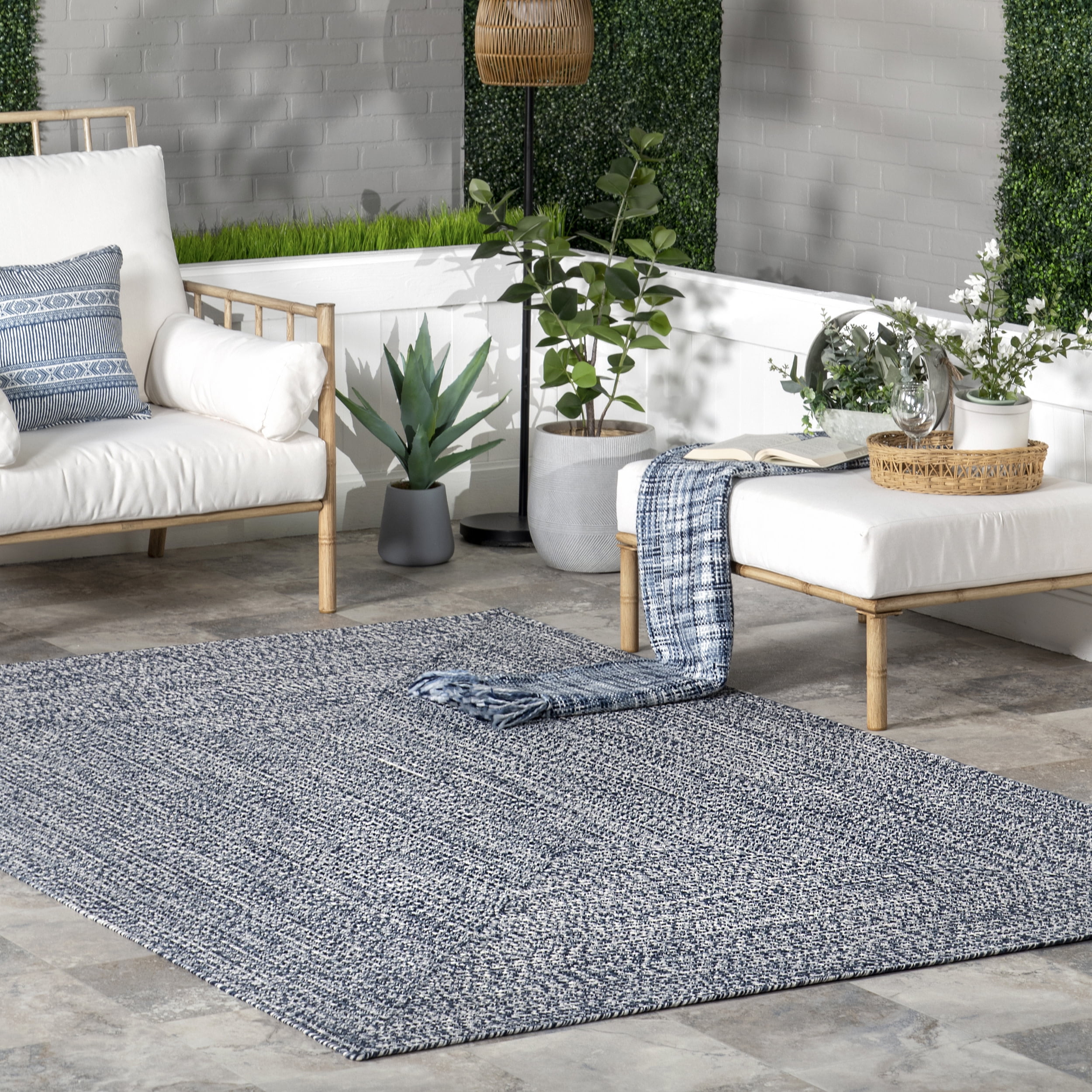 nuLOOM Wynn Braided Indoor/Outdoor Area Rug, 12' x 15', Light Blue