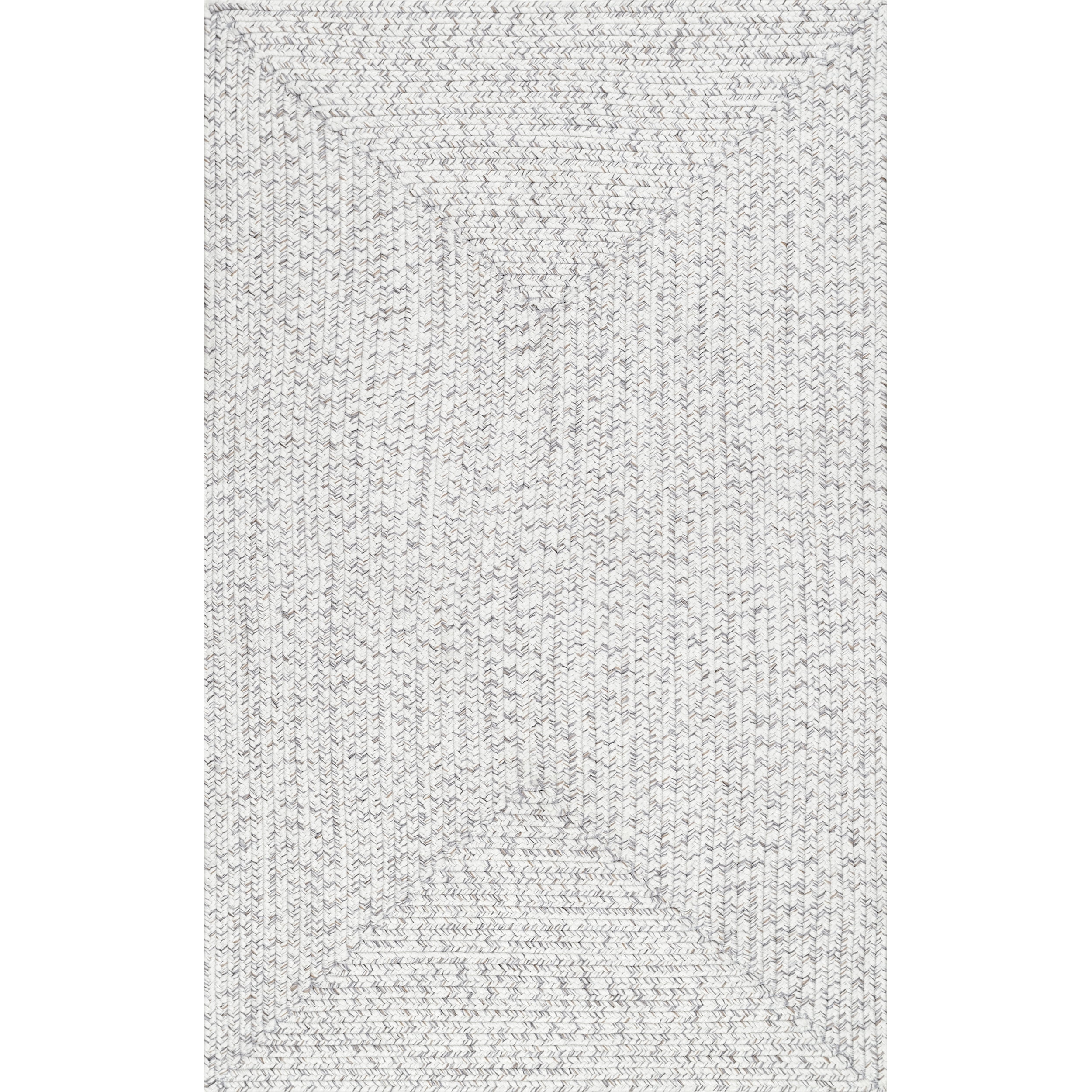 Elegant Ivory Braided 6' x 9' Synthetic Indoor/Outdoor Rug