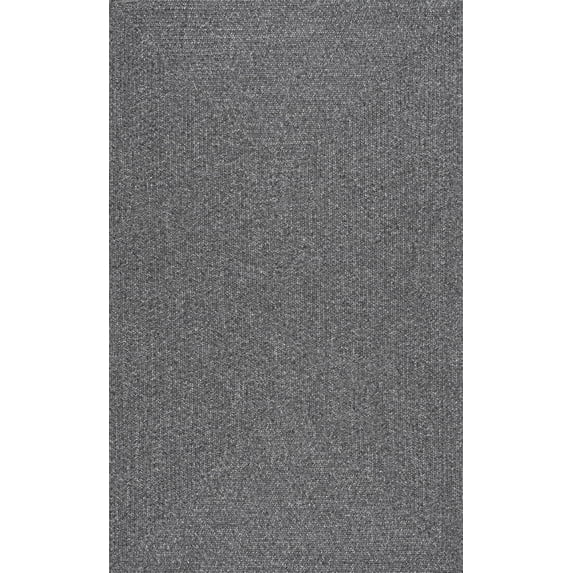 nuLOOM Wynn Braided Indoor/Outdoor Charcoal 10' Casual Square Rug