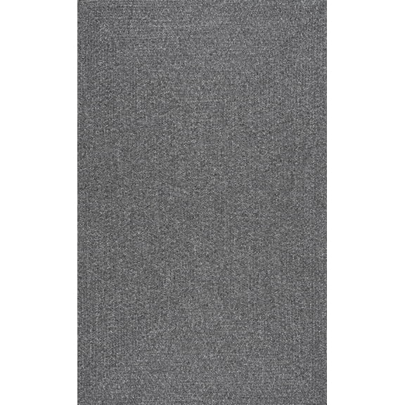 nuLOOM Wynn Braided Indoor/Outdoor Charcoal 10' Casual Square Rug