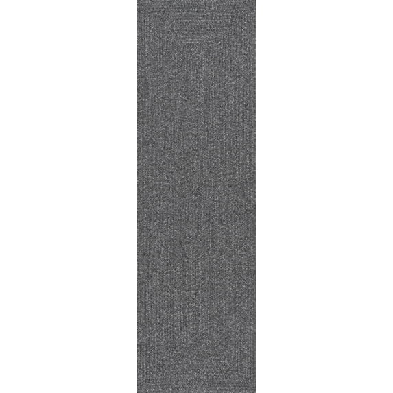 nuLOOM Wynn Braided Indoor/Outdoor Charcoal 2' 6" x 8' Casual Runner Rug