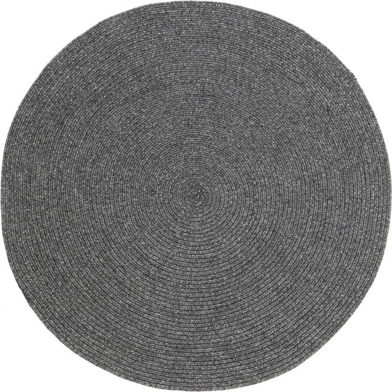 nuLOOM Wynn Braided Indoor/Outdoor Charcoal 6' Casual Round Rug