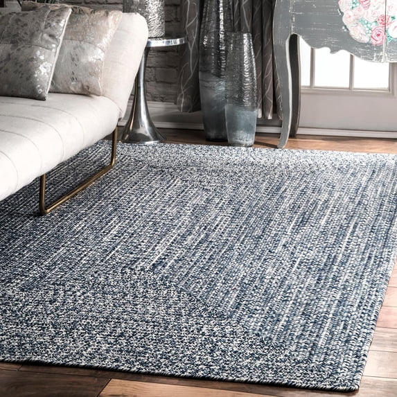 nuLOOM Wynn Braided Indoor/Outdoor Navy 3' x 5' Casual Area Rug